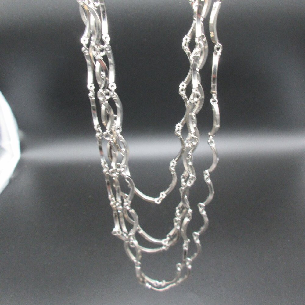 Vintage Paparazzi 5 Stranded Silver-Toned Necklace